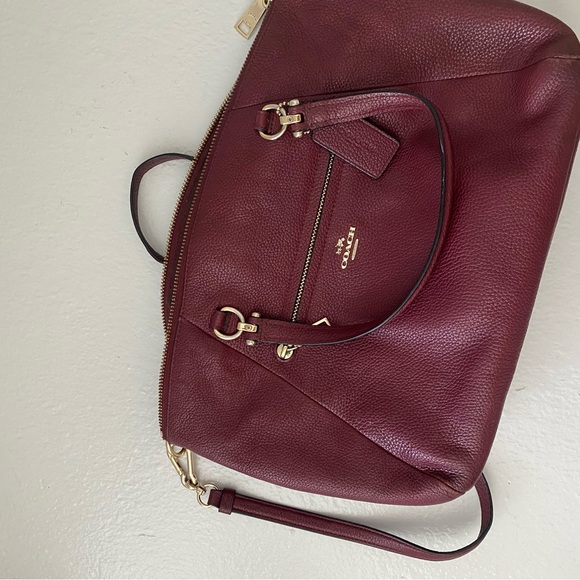 Coach Dark Red Leather Shoulder Bag - Picture 5 of 5